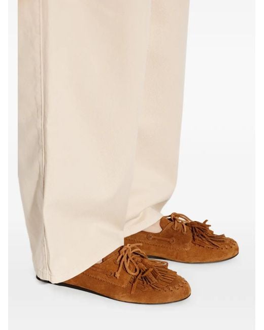 Isabel Marant Brown Fersi Fringed Ballet Flats