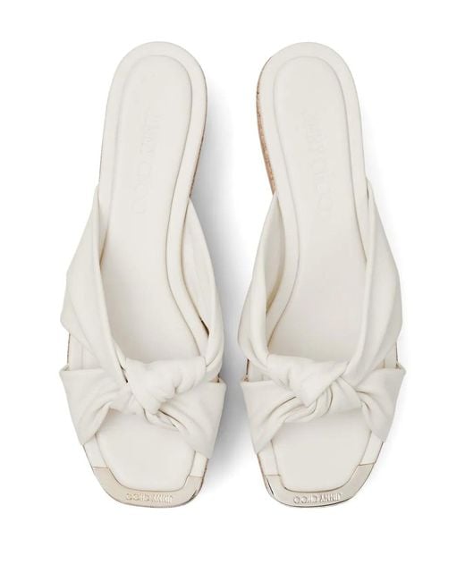 Jimmy Choo Natural Avenue 50 Leather Mules