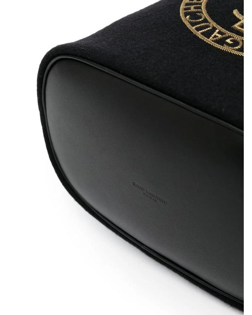 Saint Laurent White Embroidered-Logo Tote Bag for men