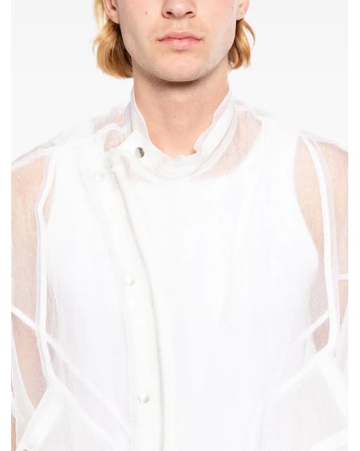 Julius White Sheer Panelled Jacket for men