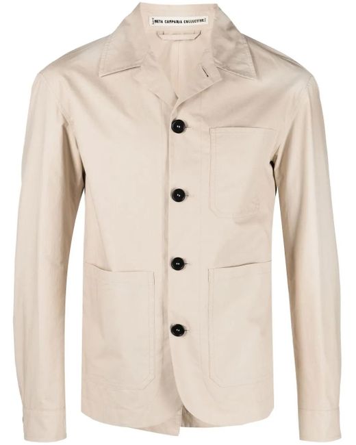 Meta Campania Collective Natural Cuban-Collar Organic-Cotton Shirt-Jacket for men