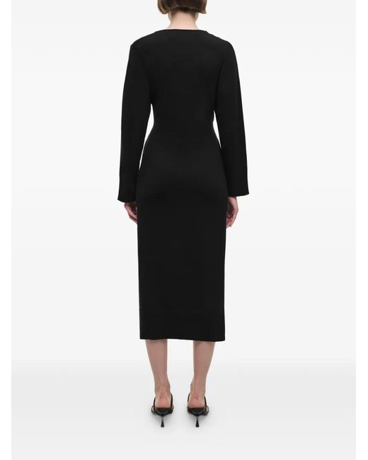 Jonathan Simkhai Black Skyla Tie-Waist Cotton Midi Dress