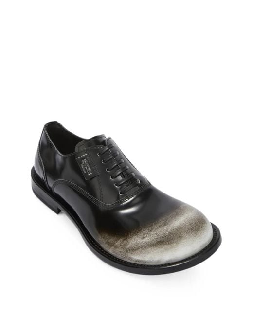 Moschino Black Faded-Effect Derby Shoes for men