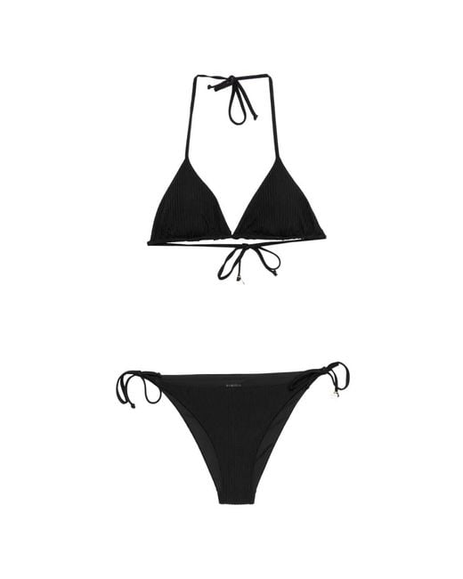 Fisico White Ribbed Side-Tie Bikini