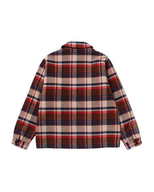 A Bathing Ape Red Check Pockets Jacket for men