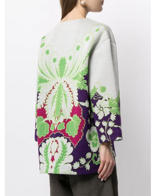 Valentino Garavani Gray Vltn Floral-Print Sweatshirt