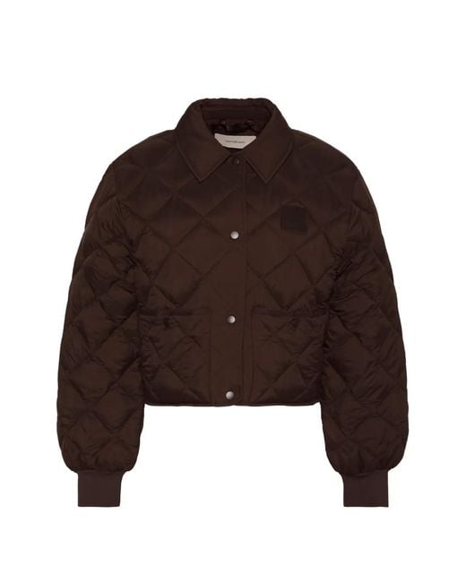 Calvin Klein Brown Diamond-Quilted Logo-Patch Jacket