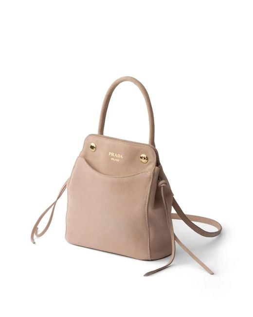 Prada Natural Carry Mini Suede Handbag
