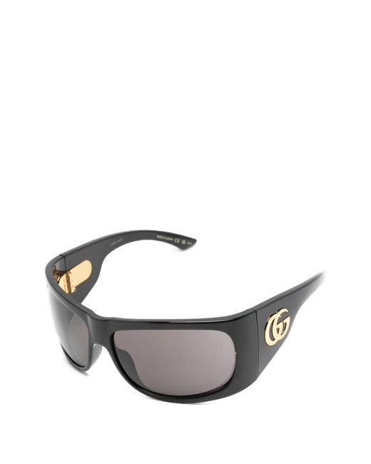 Gucci Gray Rectangle-Frame Sunglasses