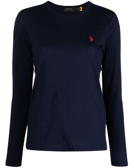 Ralph Lauren Blue Polo Pony Long-Sleeved T-Shirt