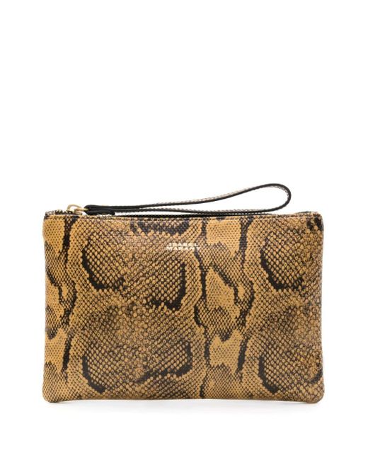 Isabel Marant Brown Mino Snakeskin-effect Purse