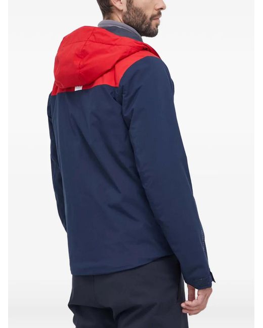 Helly Hansen Blue Hooded Striped Ski Jacket for men