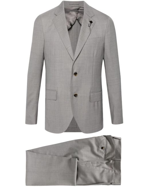 Lardini Gray Single-breasted Wool Suit for men