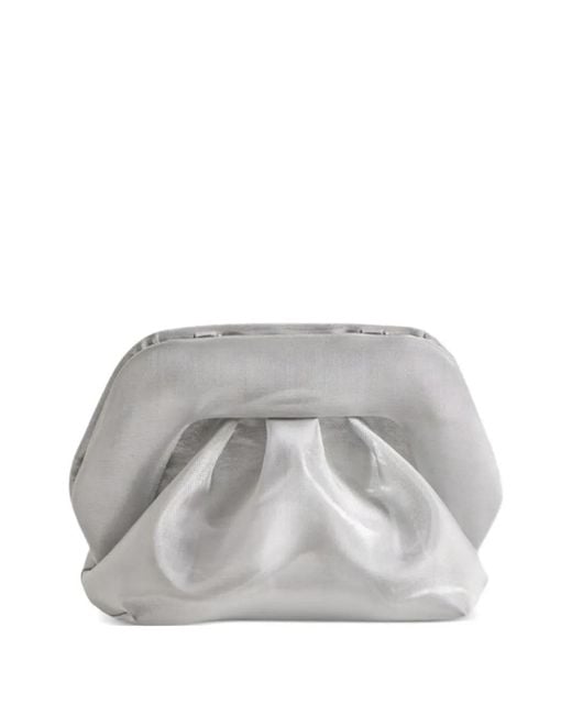 THEMOIRÈ Gray Ruched-Detail Clutch Bag