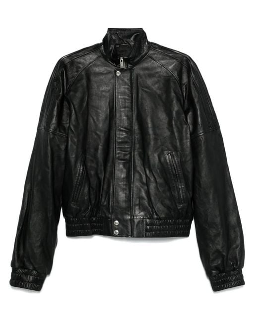 LỰU ĐẠN Black Leather Jacket for men