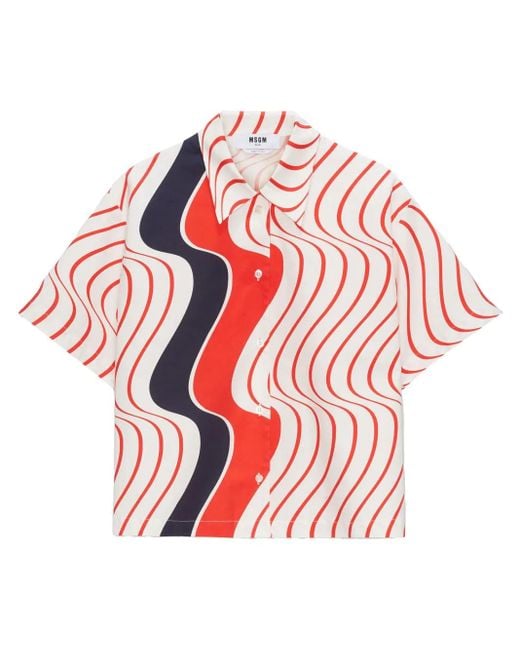 MSGM Red Hemd Mit Print