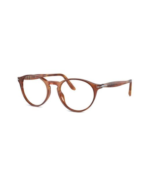 Persol Brown Round Frame Glasses for men