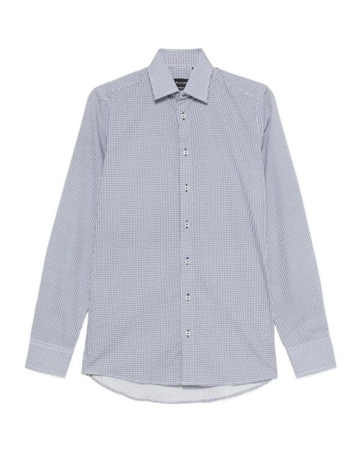 Sand Gray Checked Long-Sleeved Shirt for men