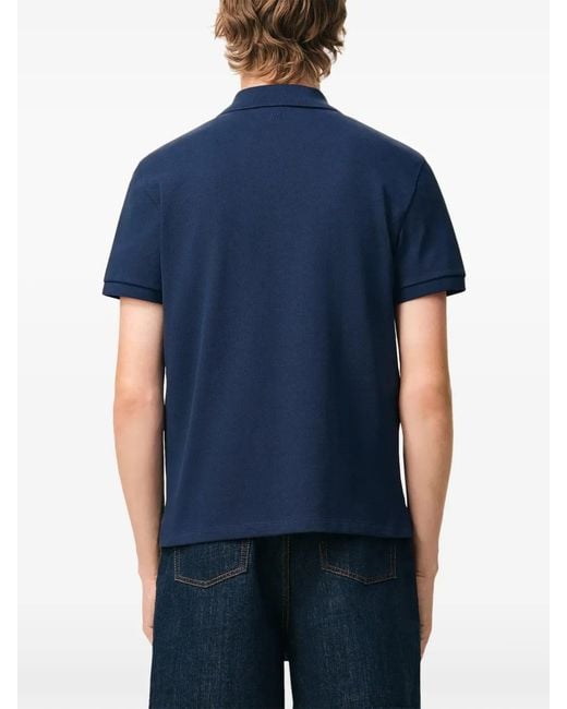 AMI Blue Cotton Short Sleeves Ami De Coeur Polo Shirt for men