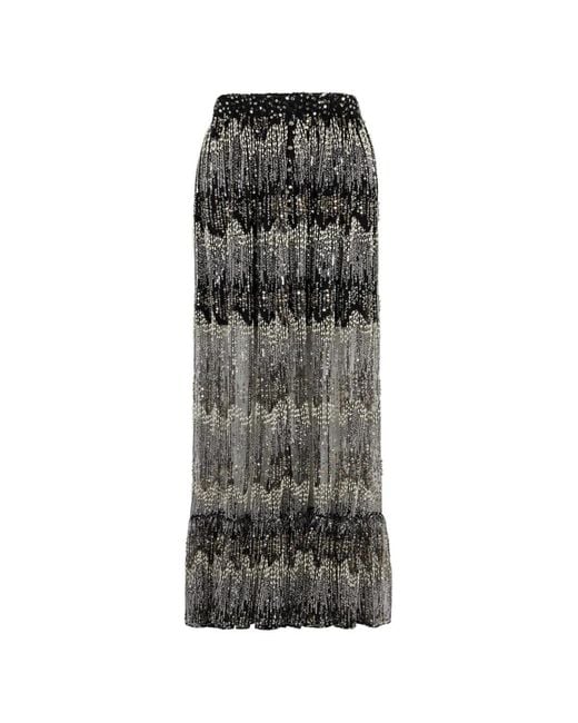 Rabanne Gray Sequin-Embellished Faux-Pearl Maxi Skirt