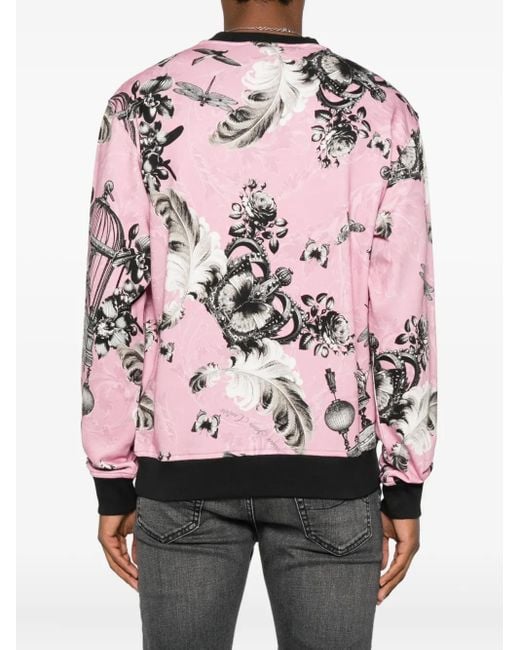 Versace Jeans Couture Sweater Met Vogelkooi-Print in het Pink voor heren
