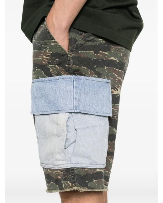 GALLERY DEPT. Gray Denim-Pocket Cargo Shorts for men