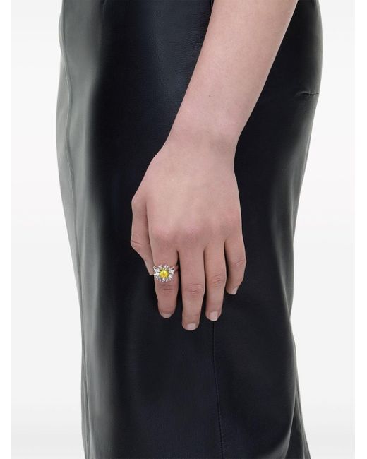 Marc Jacobs Ring Met Bloemenprint in het Metallic
