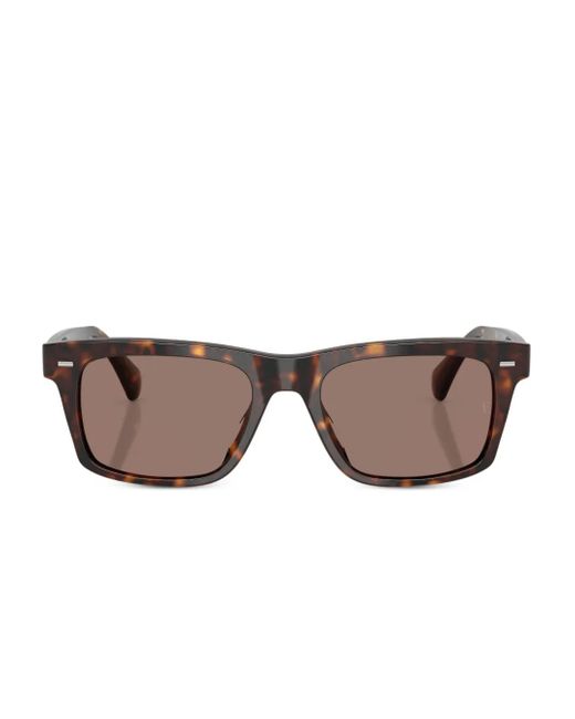 Oliver Peoples Brown Tortoiseshell Rectangle-Frame Sunglasses for men