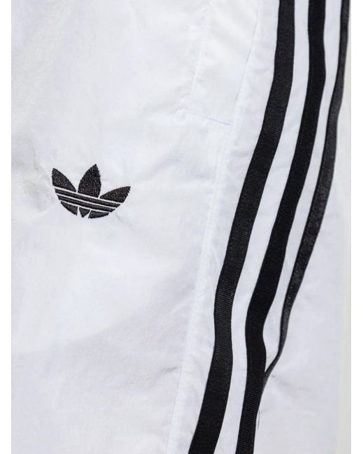 Adidas White Logo-Embroidered Track Pants