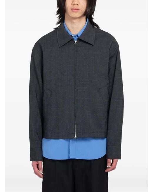 mfpen Blue Mail Checked Jacket for men