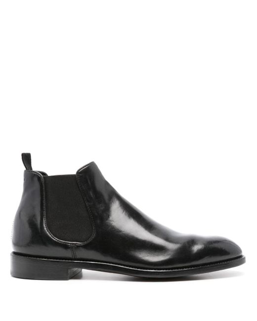 Officine Creative Black Leather Chelsea Boots for men