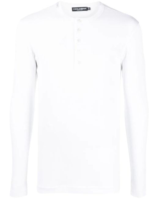 Dolce & Gabbana White Long-Sleeve T-Shirt for men