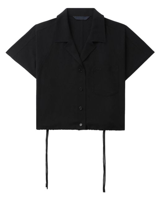 Camicia crop con colletto ampio di Juun.J in Black