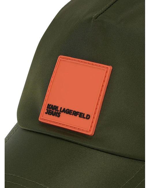 Karl Lagerfeld Green Box-Logo Baseball Cap for men