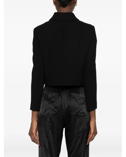 Gucci Black Logo-Button Cropped Jacket
