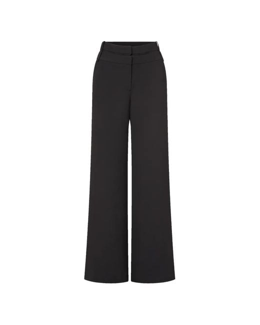 Veronica Beard Black Tonelli Double-Waist Trousers