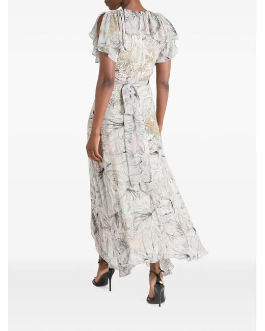 Temperley London White Nerissa Sequin-Embellished Ruffled Asymmetric Dress