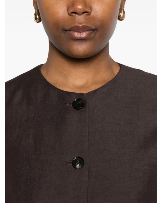 Liviana Conti Brown Buttoned Jacket