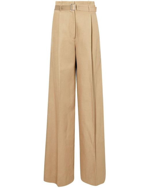 Proenza Schouler Natural Dana Wide-leg Cotton-linen Trousers