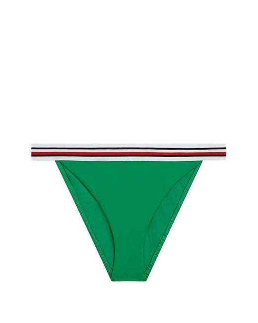 Tommy Hilfiger Green Global Stripe Bikini Bottoms