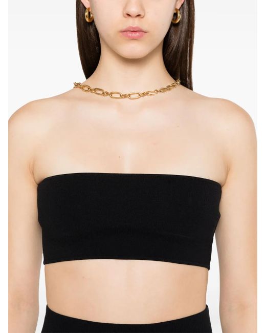 Top Bandeau A Maglia di Totême  in Black