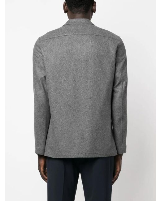 Lardini Gray Double-Breasted Cashmere Jacket for men