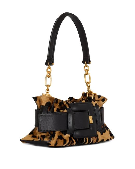 Balmain Black Mini Leopard Anthem Shoulder Bag