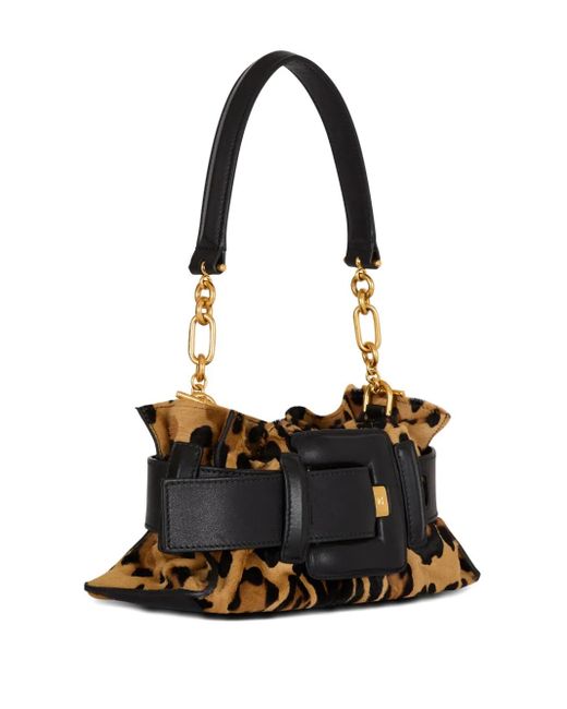 Balmain Black Mini Leopard Anthem Shoulder Bag