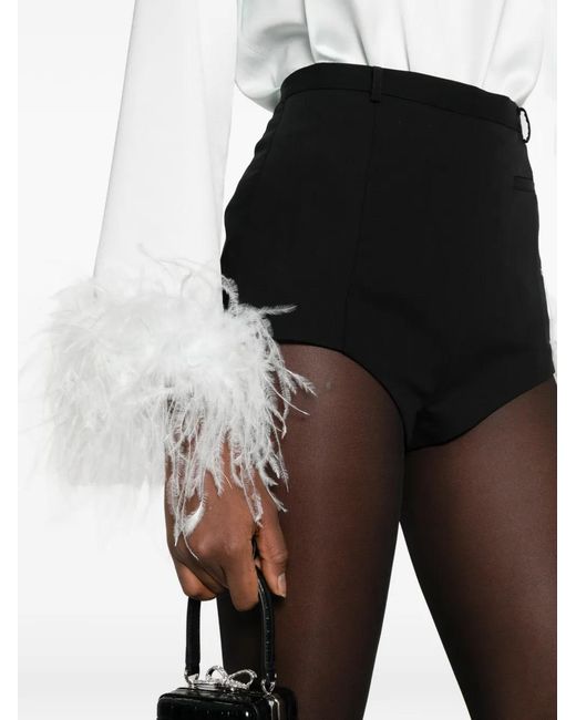 Twinset White Feather-Trim Blouse