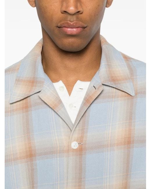 Second/Layer White Logan Ombre Checked Shirt for men