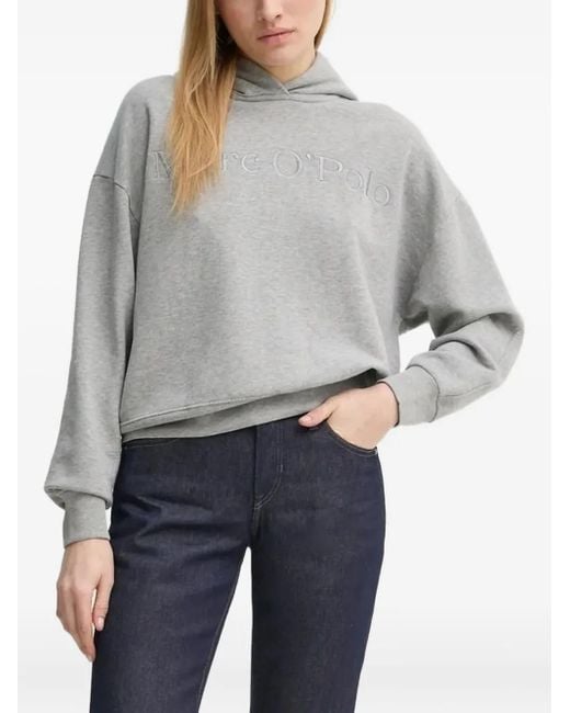 Marc O' Polo Gray Embroidered-logo Hoodie