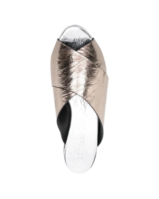 DONNARì White Crossover Leather Sandals