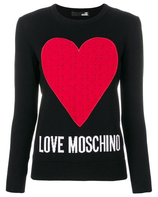 Lyst Love Moschino Heart Jumper in Black