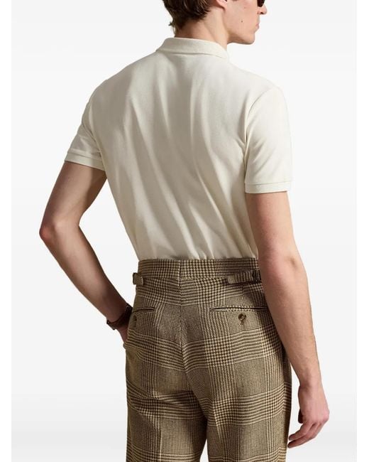 Polo Ralph Lauren White Logo Embroidered Polo Shirt for men